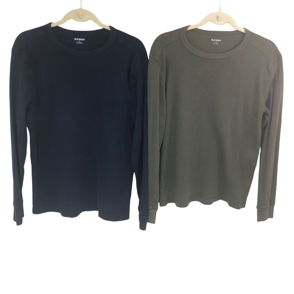 Old Navy Waffle Knit Thermal Shirt Lot of 2 Gorpcore Layering Workwear Size M